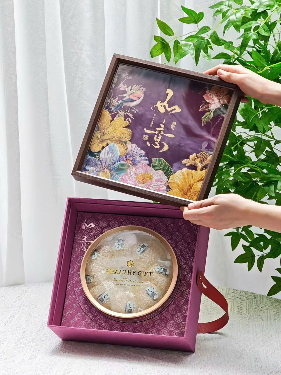 As-You-Wish Bird’s Nest Gift Set (Purple Wooden-Frame Box & Carry Bag) (100g)